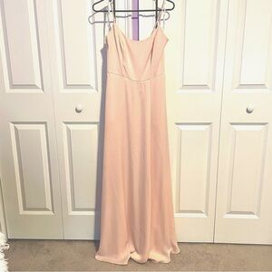 Crepe-back satin spaghetti strap bridesmaid dress